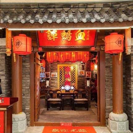 灯中式火锅竹店传统笼谭饭鸭血3322老火锅艺吊灯餐厅店农庄红灯笼