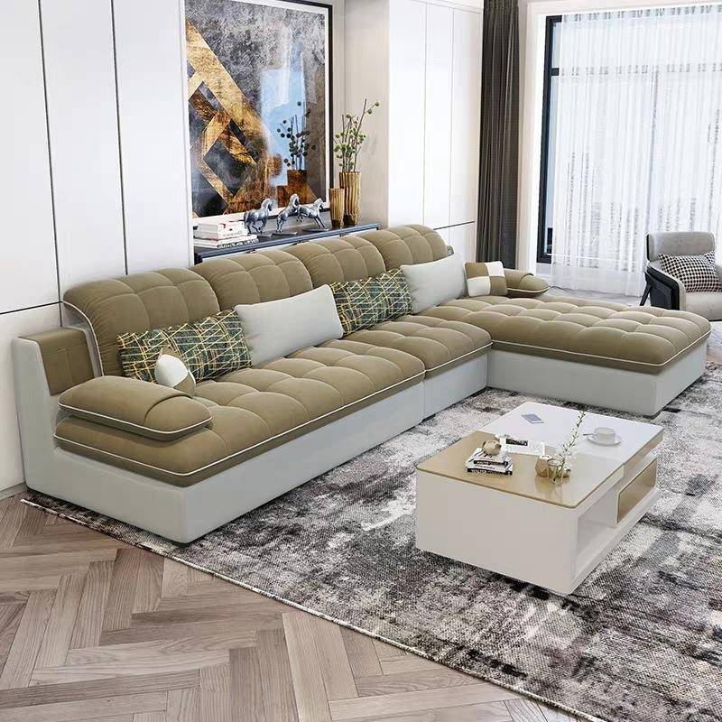 布艺沙组合可拆洗客整厅装大小见详情型转角贵妃发简约布户沙发家