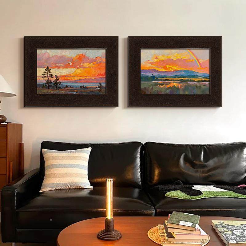 《晖漫野》法式中古风风景客厅艺术装饰高级感沙发画景墙金al2025,家居饰品,现代装饰画,淘宝优惠券,粉丝福利购,淘宝优惠卷