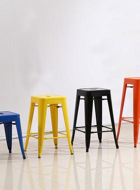 厂家现货皮椅铁HZ202110艺高脚凳吧台椅餐厅吧酒铁铁吧凳皮凳金属