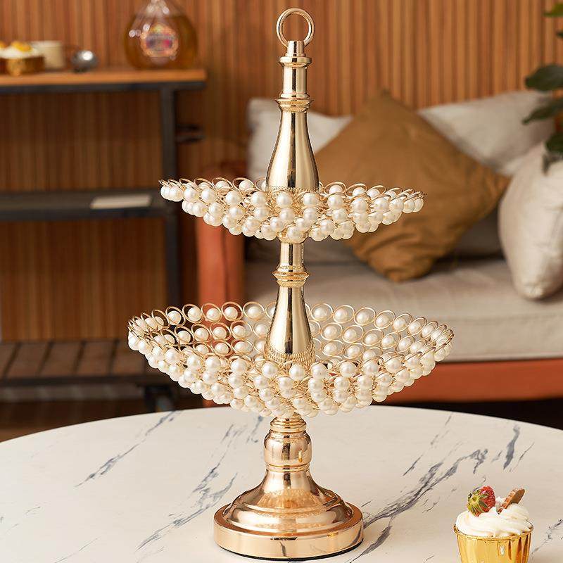 欧果式家用客厅茶几干果盘奢珍珠托轻盘层水盘零食糖双PYZ果盘厂,家居饰品,香薰托盘,淘宝优惠券,粉丝福利购,淘宝优惠卷