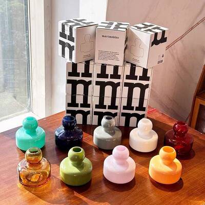 芬兰玻璃花瓶摆FLoweVae桌面件装饰家用简北约欧风s迷QHY0104你小