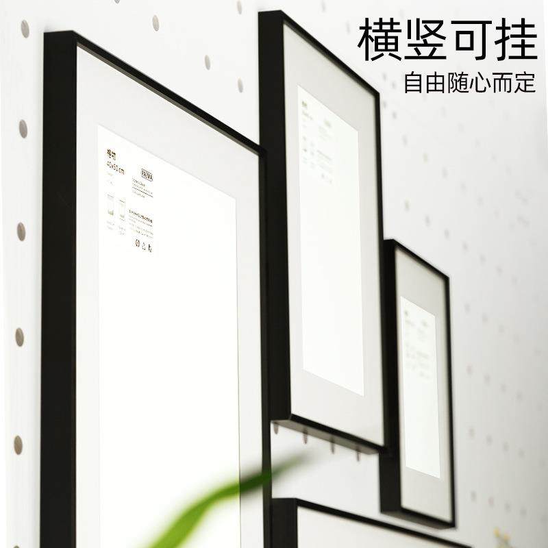 黑相框色挂墙Ax4证书A3执照框架6555704048k507060x90窄画框装裱K