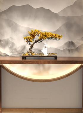 玄关桌新中式纯入实木边OUS长条窄边桌几原木户玄关墙条案台靠墙