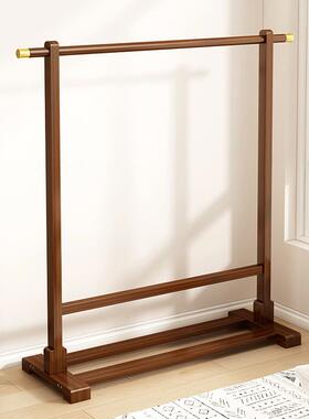 衣家用简易衣架挂衣架卧室落地立OJC式实木服室内架晾衣架子衣帽