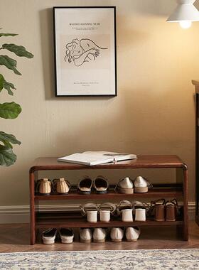 全鞋实木口换凳家用门入户可坐柜坐凳一体65879进门鞋鞋架免安装