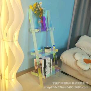 幻彩亚力克置物架落地靠墙透明F778M7M9花杂架ins客厅收亚纳志克