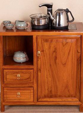 柜茶水柜中式客厅实木新家用办烧公室茶台茶边柜榆木餐边92722柜j