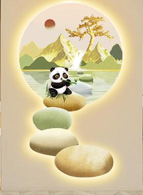 代型入户玄关绿装饰画现青山45281水创意造灯画走廊过道LED发光壁