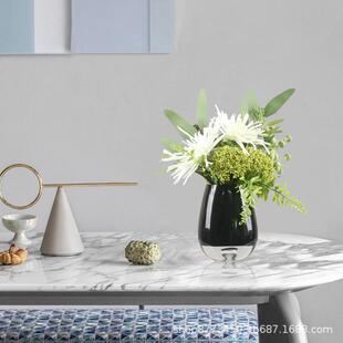 现代轻奢16207真花艺璃花洽插谈桌茶几样板间餐桌酒店玻假花装 仿