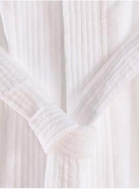 秋冬纯白色宾馆棉酒店浴袍全加棉厚毛巾布割浴衣睡袍FMW可绣LO绒G