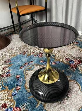 小YHA蛮腰意式边几客奢轻茶几沙发厅家用创意现简约代圆形角几小