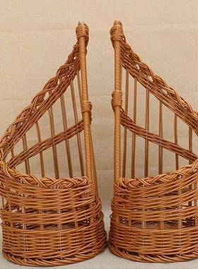 圆工形法式编织包收纳筐篮筐面包面藤编收手纳筐法棍篮子92315展