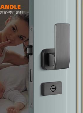 直推内分36315体门锁卧平室室门手现代门把锁静音推家用木门锁