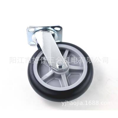 源头工厂供2R00X50mm静音弧面黑GKA色B款T向直P万脚轮