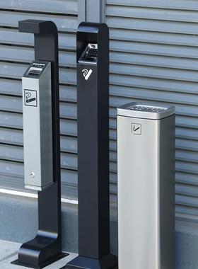 户外式烟吸灰缸落地定不锈钢烟灰柱烟蒂柱固烟灭烟柱烟头收95410