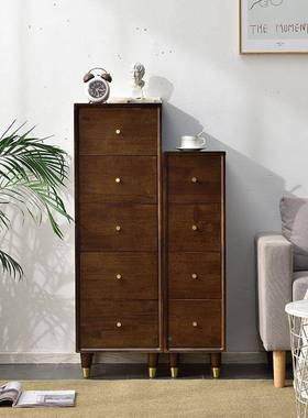 实木夹收纳17370柜斗柜薄30c客超m厅卧室储物柜多层全实缝木落地