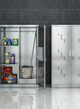 不锈钢清洁柜学校卫纳生柜保洁柜教台室阳拖把把s-35156工扫具储