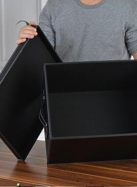 皮质大号收纳箱创意特大杂号盖家整用衣物理盒75721有家居物箱子