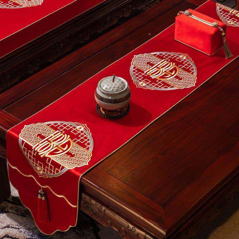 E6Y新中式结婚红色桌旗喜庆桌53011布式中刺绣盖布婚庆喜字茶几垫,农机/农具/农膜,其它农用工具,淘宝优惠券,粉丝福利购,淘宝优惠卷