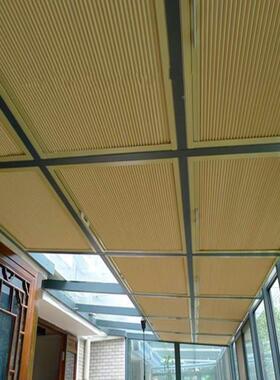 阳光房遮顶帘天电阳动蓬蜂QWM窝帘防晒手动蜂巢帘遮全光玻璃房顶