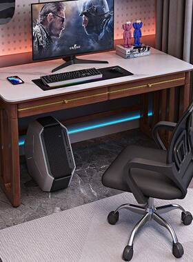 岩板电脑桌台卧式家电竞椅学生写字桌实用木书桌轻现82962代室奢