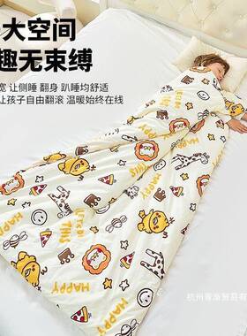 儿童睡袋防踢被秋冬季加中大童小款孩觉防蹬厚被85006子睡四季通
