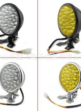 复古金属大灯头灯复古黑色大灯黄色玻璃前LED照明灯