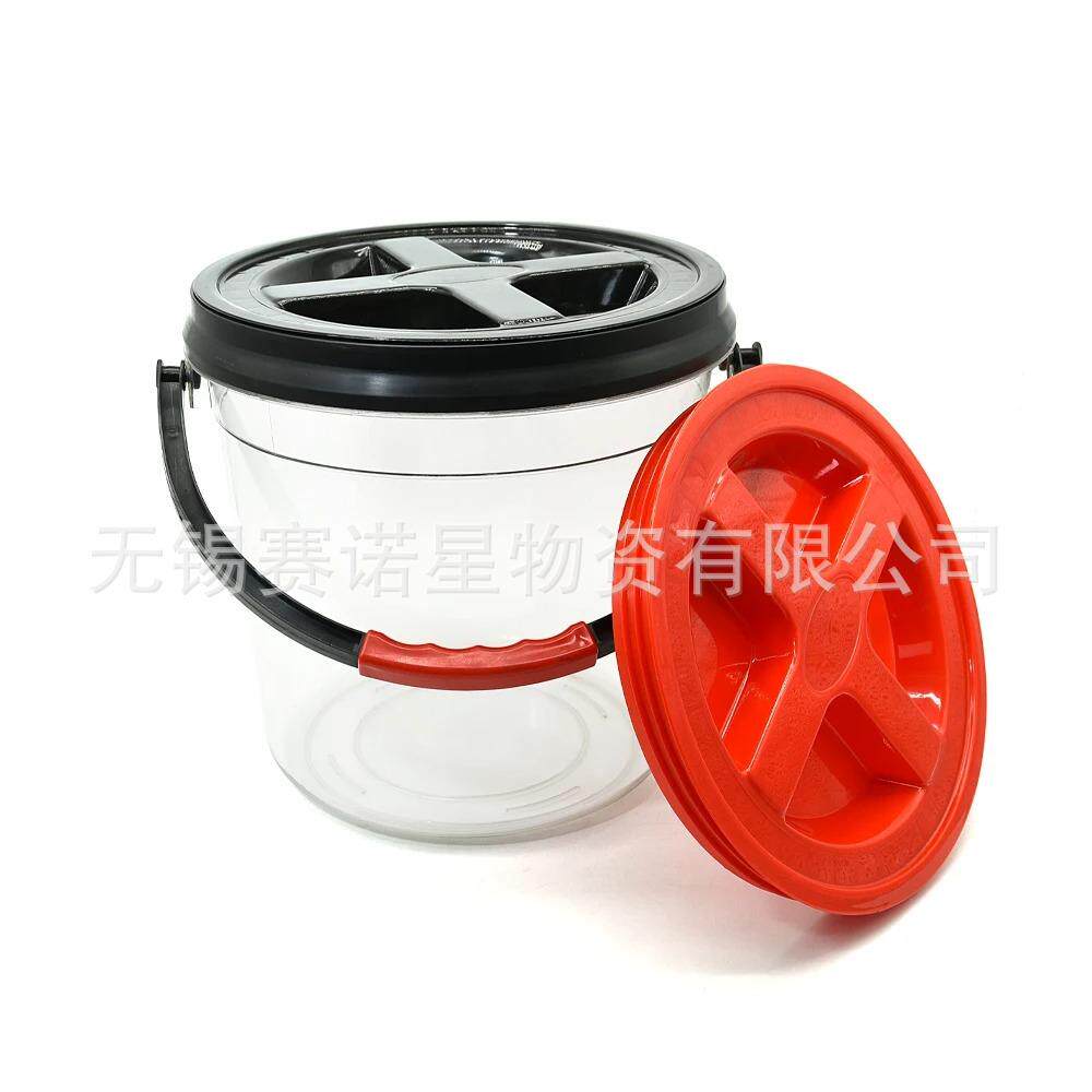 洗车水桶美式专用透明带滑轮底座挂篮收纳隔沙网刷车两桶水