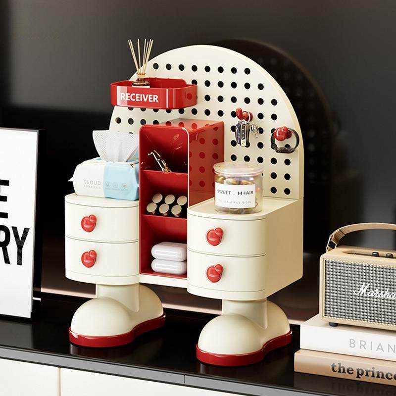 桌面洞洞板置物架抽屉式学生书桌文具办公室工位笔筒整理架收纳盒,收纳整理,烫衣板及配件,淘宝优惠券,粉丝福利购,淘宝优惠卷