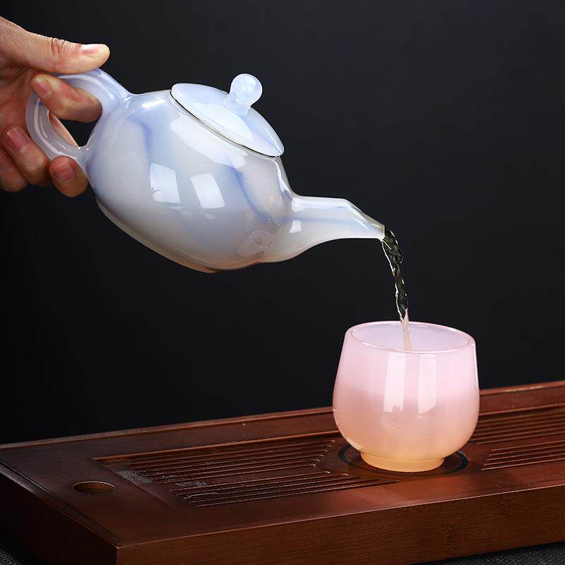 琉璃茶壶单个家用简约玉瓷泡茶壶过滤功夫冲茶器一人用包邮