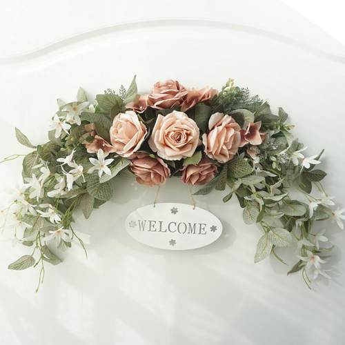 新款仿真门楣花环假花家居装饰挂饰婚礼装饰直销