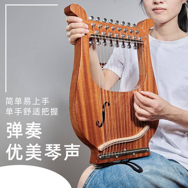 16弦莱雅琴小竖琴箜莱雅琴/篌学者里小型拉琴式小众乐器便携易学