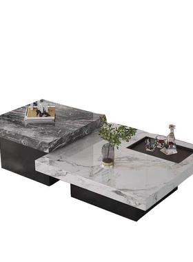 意式形极简岩板茶几奢现46154代简约客家用轻小户型方高厅低组合