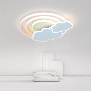 儿童卧D室吸顶灯男女孩云彩灯彩灯虹现代简约孩LE护眼卡95752通灯