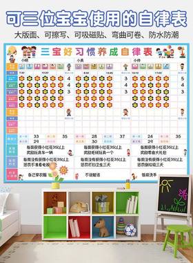 儿童成长自律表二三宝宝学生家好习惯成生65711活学习计养划表庭