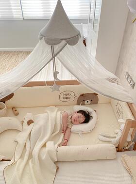 婴儿蚊帐全罩式通用宝宝罩儿童拼蚊床接床专用遮光防摔床92354防