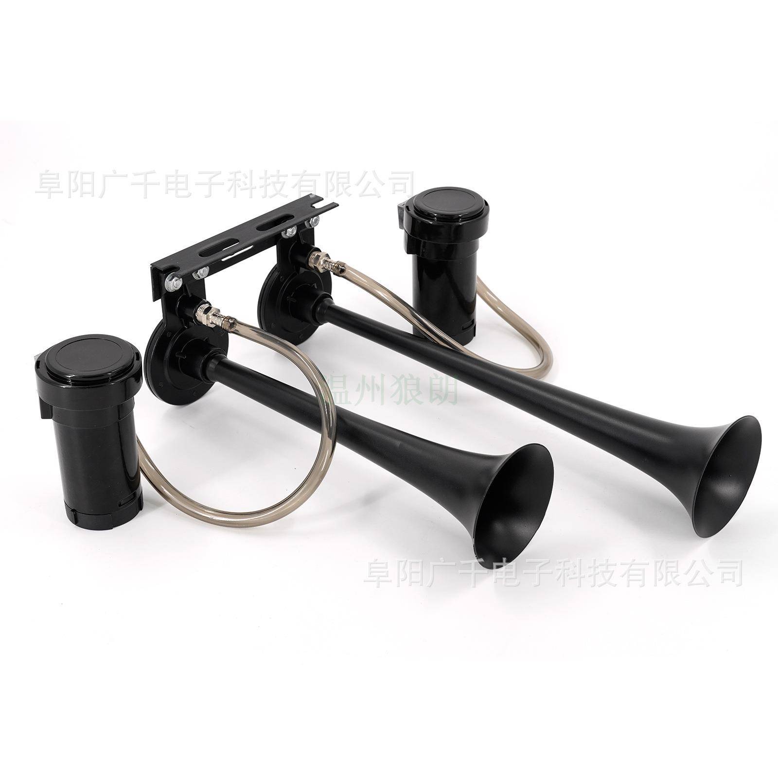 黑0单管色气2喇叭带继电器429现货1V/24V镀铬卡车货车用4029跨境