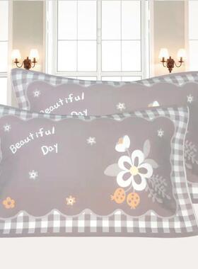 用加厚大码纯棉EZF用纱结婚加大布枕巾对一装枕头垫巾包家红色邮