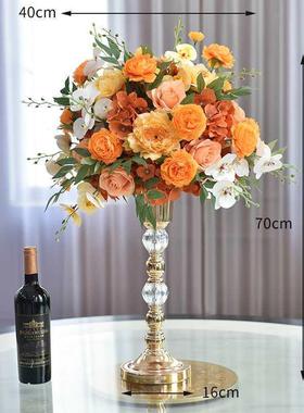 花花电镀水晶礼桌32654花店婚宴会圆桌酒ktv装饰摆件餐桌假花