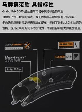 马7牌GP5000真空胎Gra36409ndpriSTR公路车轮胎00*25xc/32外胎