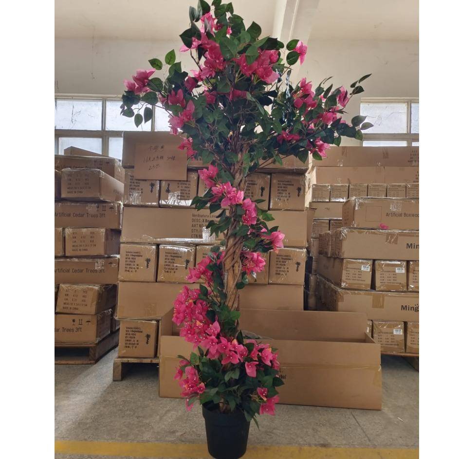 厂销家直仿真三TH218角梅九树重葛花装树饰家居落地树仿真盆栽