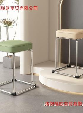 桌家用软包凳方子可叠放商用凳子现代60801客简约餐凳时尚厅凳加