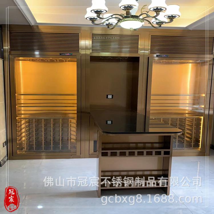 香端槟金18060镜面不锈嵌入式龛柜客钢厅别墅高金属钢板展示壁柜
