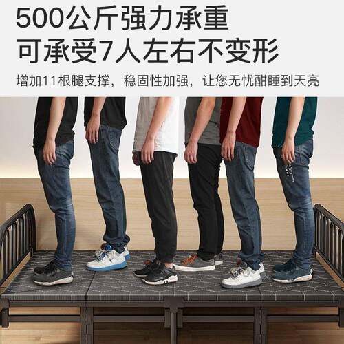 叠床单人床双实成人家用人午T138睡床1.2米出租房便携结耐用折简