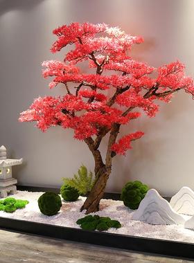 迎客松真仿口树景观红枫鸡爪槭大型假树橱67588窗新中造式室内外