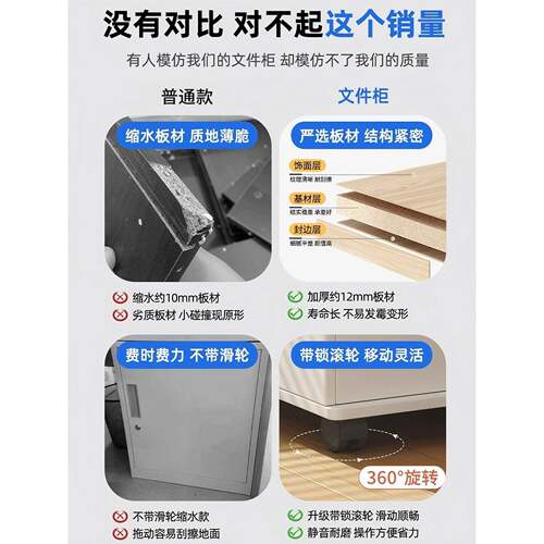 文件桌柜子资料柜P106D-24公室置物柜木质矮办柜带锁收纳柜储物柜
