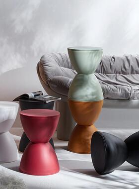 料凳子加厚家用叠放餐桌板塑圆凳时尚凳创Pmm3yGD2意客厅l高凳矮