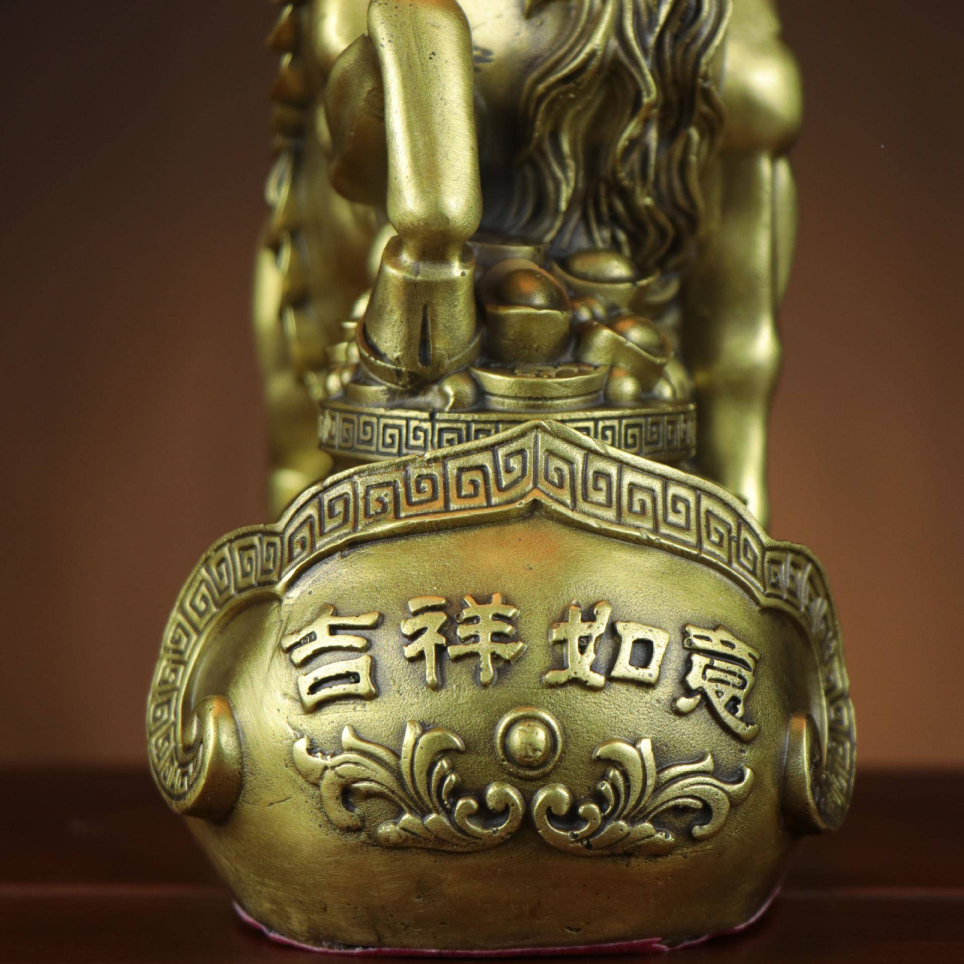 铜记铜羊家居办公室工艺品摆件厂0267如意聚家宝盆杨羊