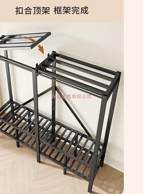 全加钢架免安简TJX易衣柜家用固卧室出租屋粗加加厚收纳衣橱挂衣